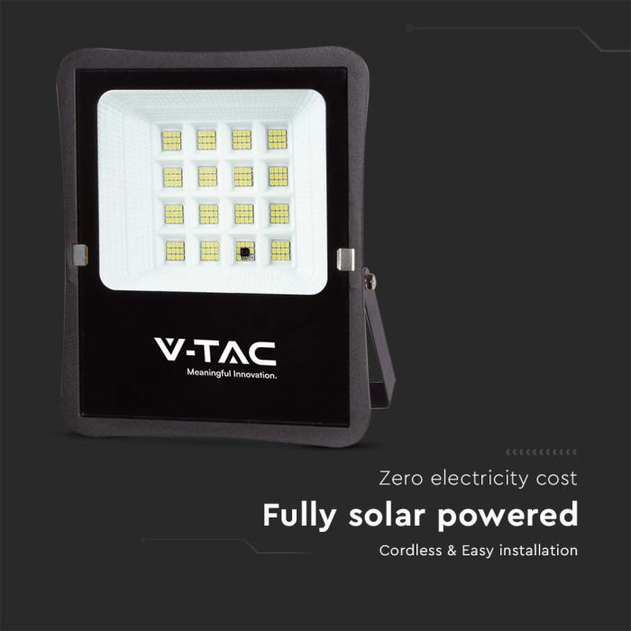 Proyector Solar V-TAC - IP65 Impermeable - Cuerpo Negro - 1200 Lumens - 4000K-extra-3.webp