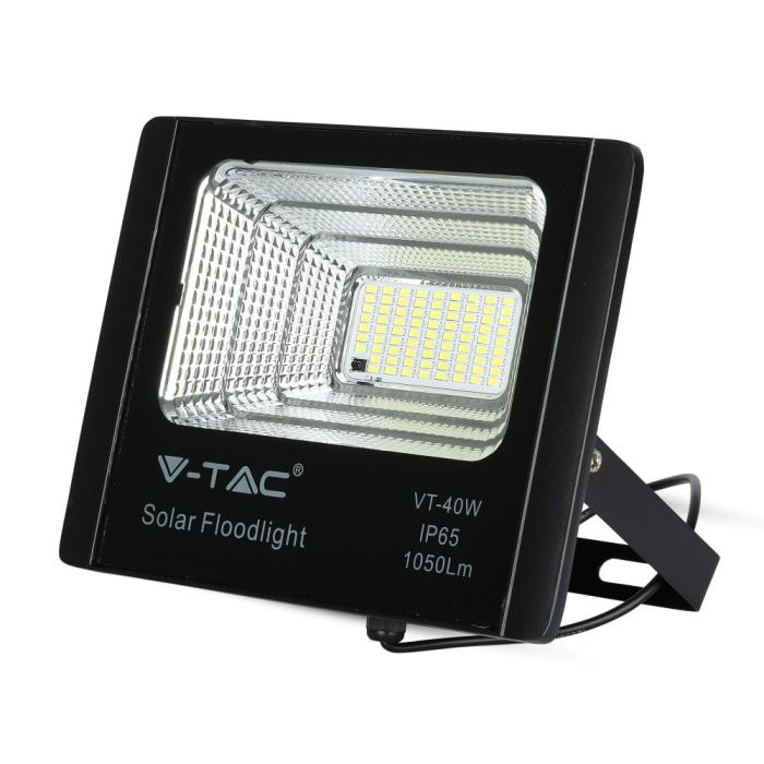 Proyector con panel solar V-TAC - Impermeable IP65 - Negro - 16W - 1050 Lumens - 4000K-extra-1.webp