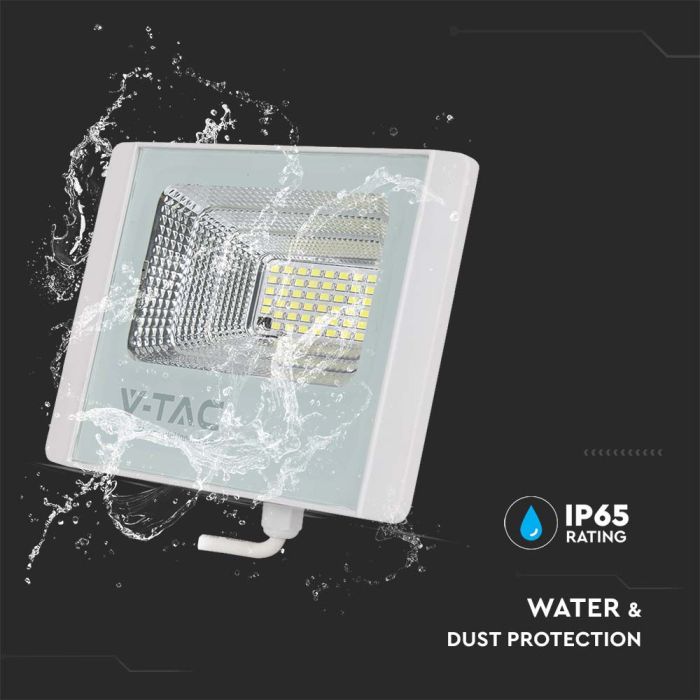 Proyector Solar V-TAC - IP65 Impermeable - Cuerpo Blanco - 2450 Lumens - 6400K-extra-7.webp