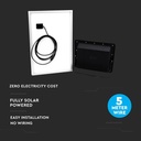 Proyector con panel solar V-TAC - IP65 Impermeable - Negro - 50W - 4200 Lúmenes - 6000K-extra-1.webp