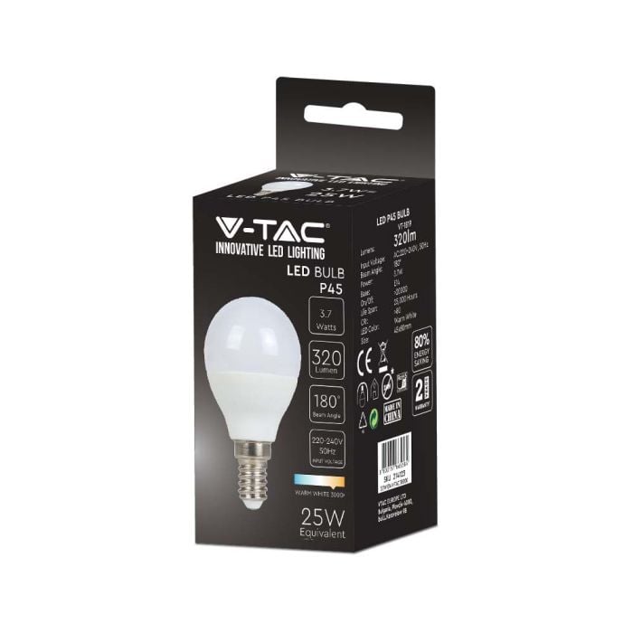 Bombilla LED V-TAC - Golf - Soporte E14 - IP20 - Blanca - 3.7W - 320 Lumens - 3000K-extra-6.webp