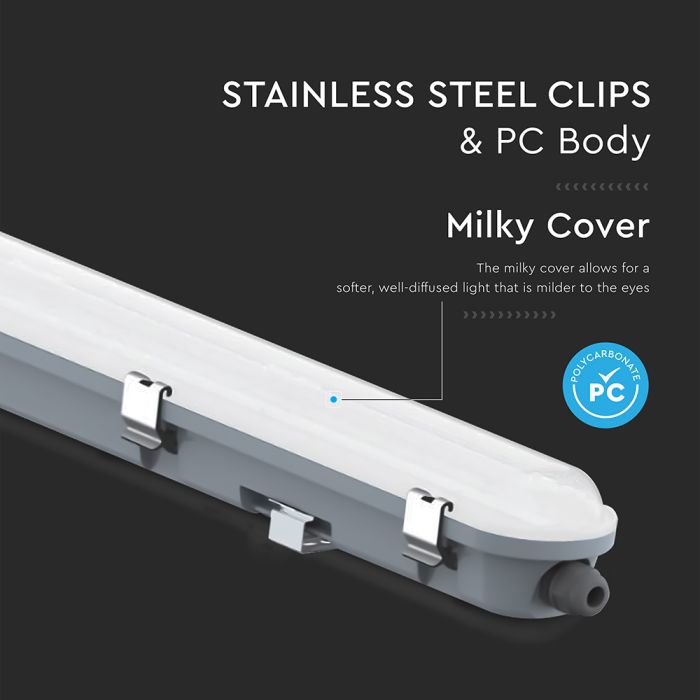 Pantalla Estanca LED con Sensor - Estanca - 120lm/w - IP65 - Cubierta lechosa - 48W - 5760 Lumens - 4000K - 150CM-extra-6.webp