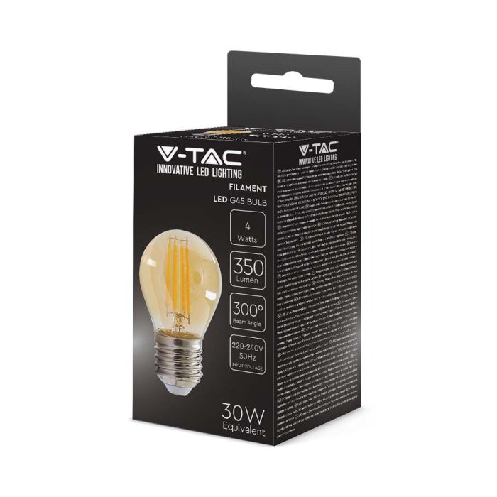 Bombilla LED V-TAC - Ámbar - Golf - Soporte E27 - IP20 - 4W - 350 Lumens - 2200K-extra-3.webp