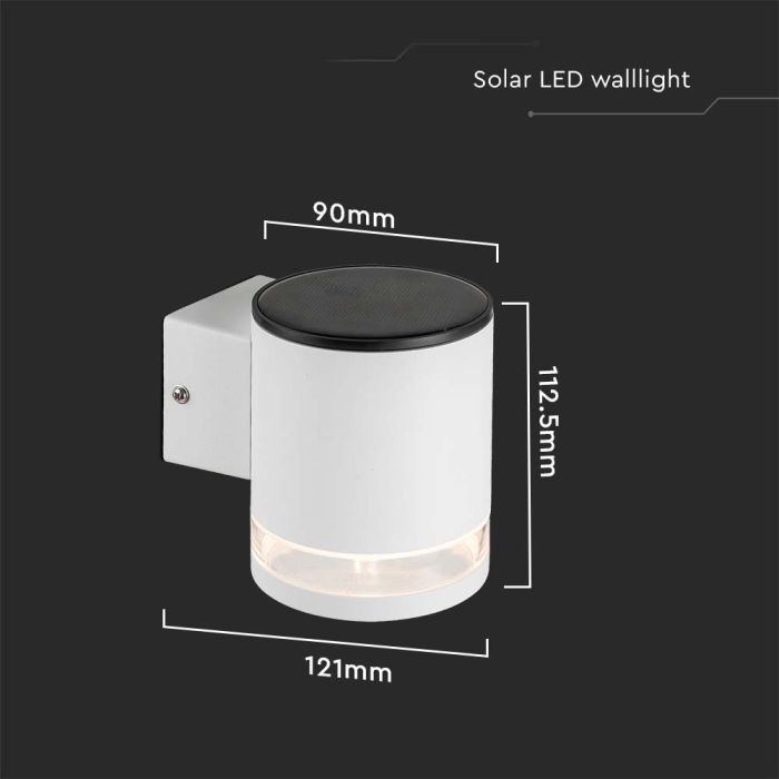 Aplique Solar V-TAC - IP44 - Cuerpo Blanco - 70 Lumens - 3000K - Pack de 4-extra-3.webp