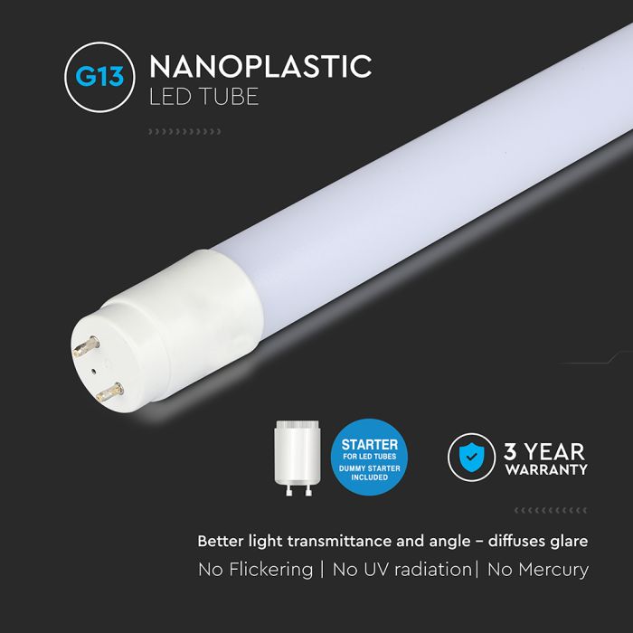 V-TAC Tubo LED T8 - IP20 - Blanco - 16.5W - 1850 Lumens - 3000K-extra-4.webp