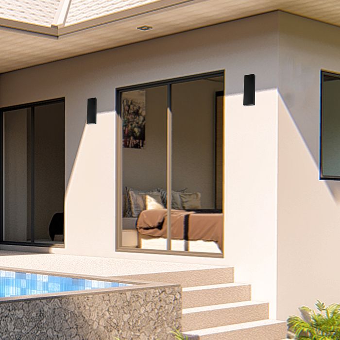 Aplique LED rectangular V-TAC - 140lm/w - IP65 Estanco - Negro - 8W - 1120 Lumens - 4000K-extra-2.webp