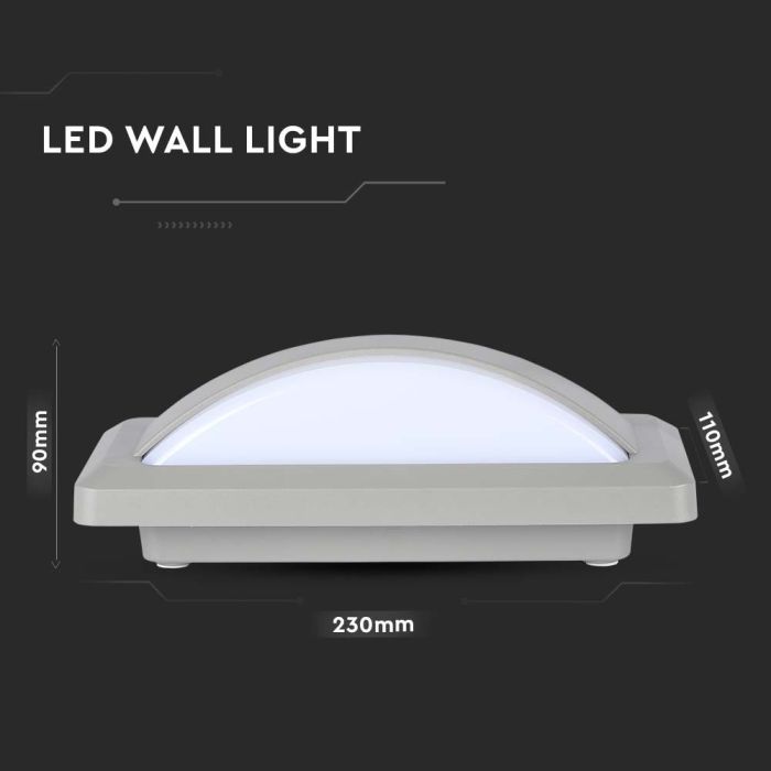 V-TAC LED Luz de Pared - Softlight Pasamuros - IP65 Impermeable - Gris - 12W - 1160 Lumens - 4000K-extra-2.webp