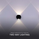 V-TAC LED Up Down Aplique de Pared - IP54 - Negro - 2W - 200 Lumens - 3000K-extra-5.webp