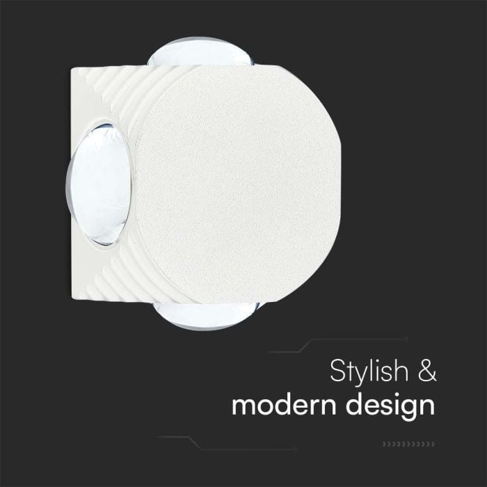 V-TAC Aplique LED Redondo - IP54 - Blanco - 4W - 390 Lumens - 4000K-extra-3.webp