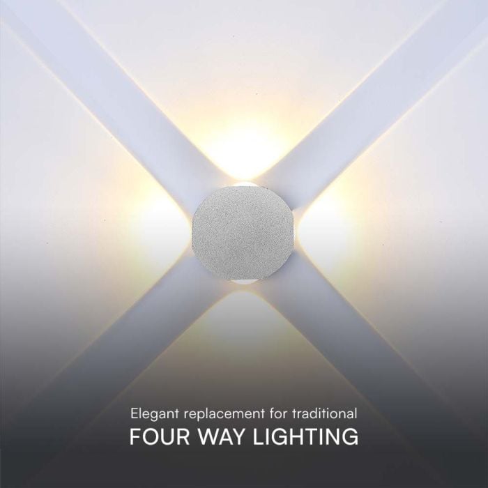 V-TAC Aplique LED Redondo - IP54 - Blanco - 4W - 390 Lumens - 4000K-extra-5.webp