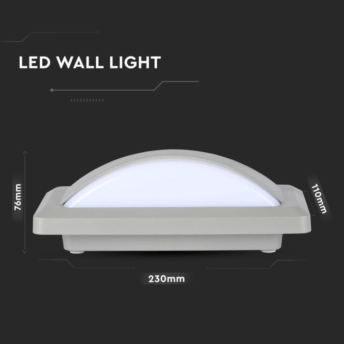 V-TAC LED Luz de Pared - Softlight Pasamuros - IP65 Impermeable - Gris - 12W - 500 Lumens - 4000K-extra-6.webp
