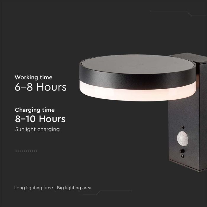 V-TAC Aplique Solar Redondo - IP54 - 220 Lumens - 3000K-extra-4.webp