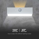 Luz Solar de Pared con Sensor V-TAC - IP65 Impermeable - Cuerpo Blanco - 3W - 350 Lumens - 4000K + 3000K-extra-7.webp