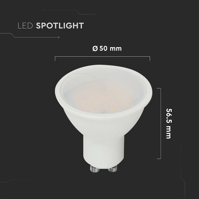 V-TAC LED Spot Light - 100lm/w - GU10 - Lente 100° - IP20 - Blanco - 10W - 1000 Lumens - 3000K - Pack de 25-extra-3.webp