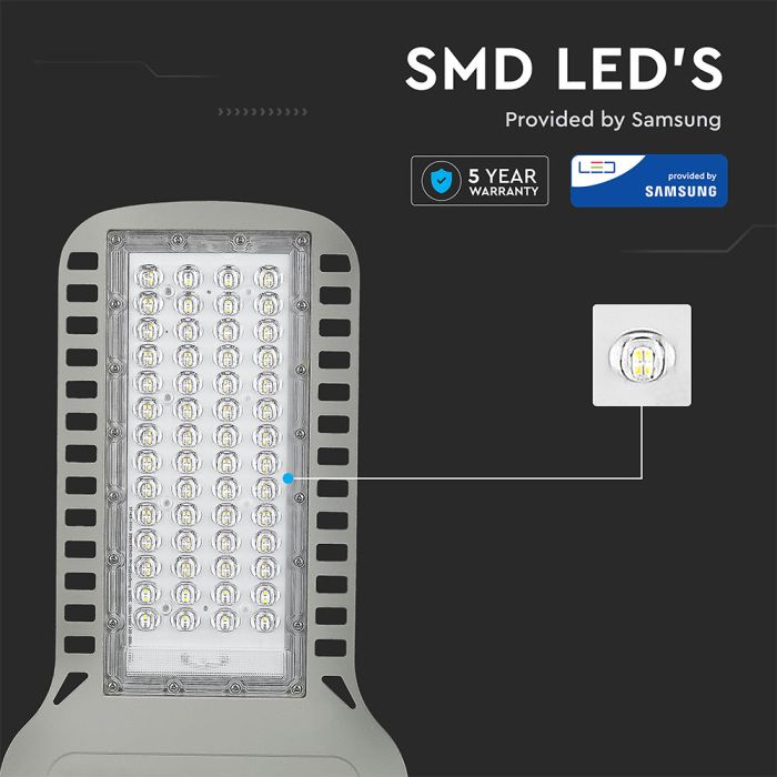 Farola LED Slim - Samsung - IP65 Impermeable - Gris - 100W - 12000 Lúmenes - 6400K-extra-7.webp