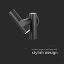 V-TAC LED Aplique Moderno - Foco 2 Vias - IP44 - Cuerpo Negro - 6W- 620 Lumens - 3000K-extra-4.webp