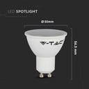 Foco LED V-TAC - GU10 - Lente 110° - IP20 - Blanco Lechoso - 4.5W - 400 Lúmenes - 6500K - Pack de 10-extra-3.webp