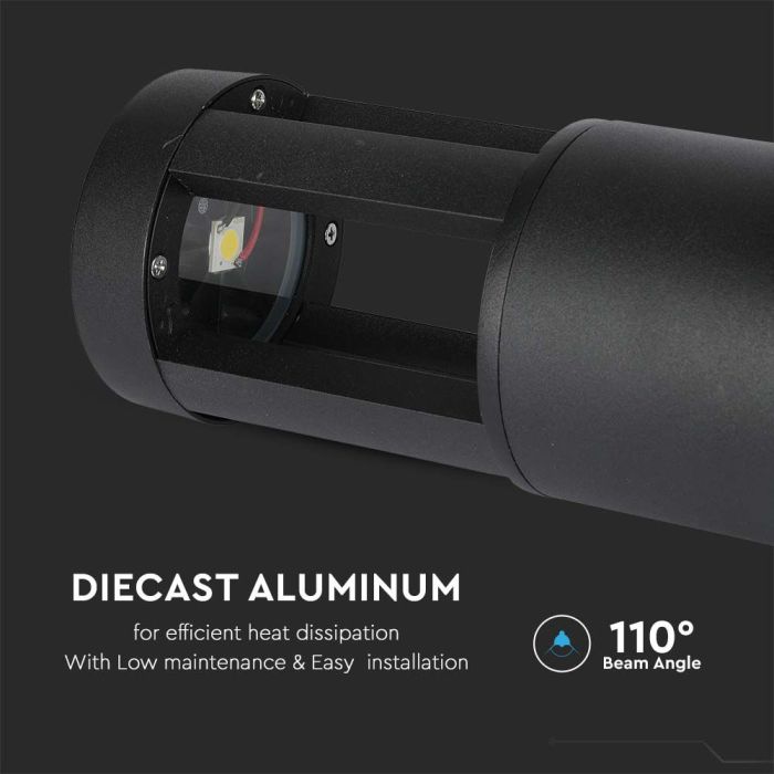V-TAC Luz de Bolardo Exterior - IP65 Impermeable - Negro - 10W - 1000 Lúmenes - 6400 K - 25CM-extra-3.webp