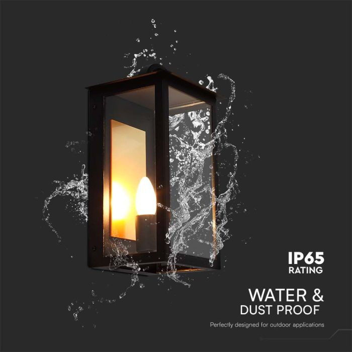 V-TAC Aplique Exterior - UP - Soporte E14 - IP65 Estanco - Negro Mate-extra-5.webp