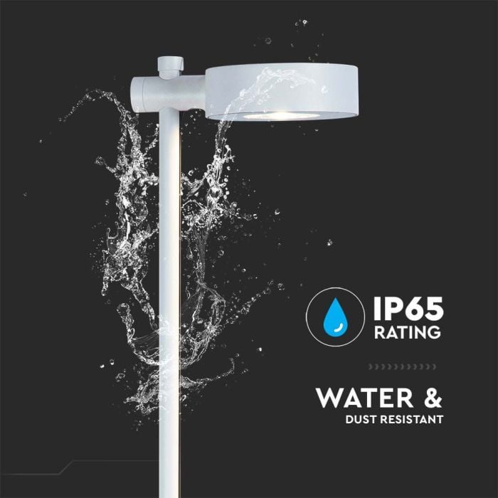 V-TAC Lámpara de Bolardo de Exterior - IP65 Impermeable - Cuerpo Blanco - 6W- 620 Lumens - 4000K-extra-5.webp