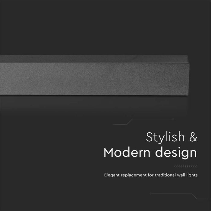 V-TAC LED Aplique Moderno - IP65 Impermeable - Cuerpo Negro - 23W - 2875 Lumens - 3000K-extra-4.webp