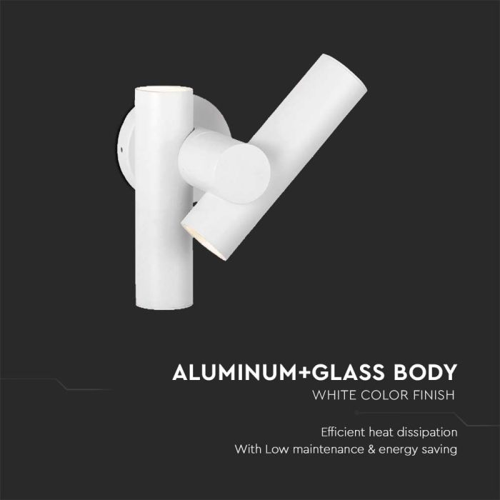 V-TAC LED Aplique Moderno - Foco 2 Vias - IP44 - Cuerpo Blanco - 6W- 620 Lumens - 3000K-extra-5.webp