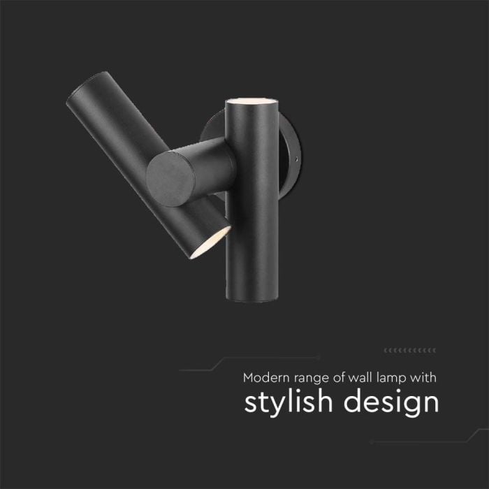 V-TAC LED Aplique Moderno - Foco 2 Vias - IP44 - Cuerpo Negro - 6W- 620 Lumens - 3000K-extra-4.webp