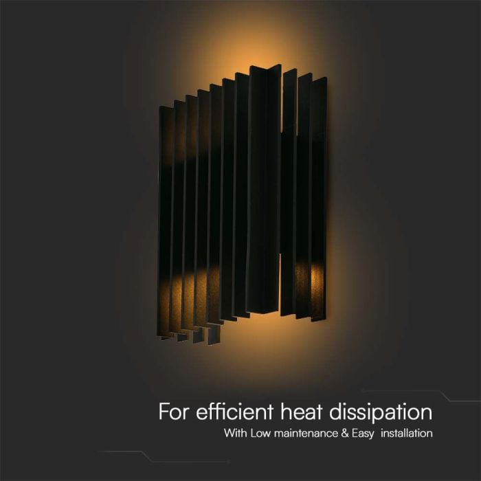 V-TAC LED Aplique Moderno - Arriba Abajo - IP65 Impermeable - Cuerpo Negro - 12W - 1250 Lumens - 4000K-extra-3.webp