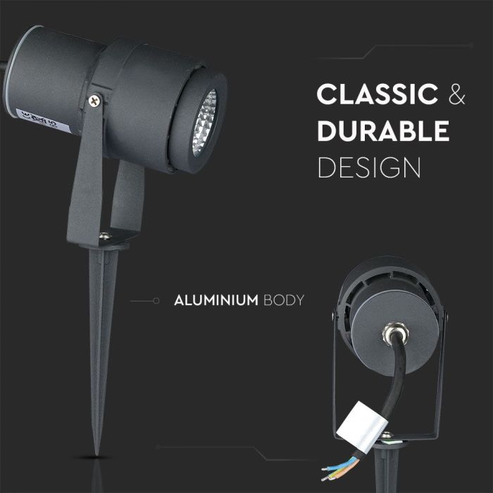 V-TAC Exterior - Luces de Espiga para Jardín - IP65 Impermeable - Gris - 12W - 875 Lumens - 3000K-extra-8.webp