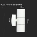 V-TAC Lámpara de Pared Exterior - UP - Down - Accesorios de Pared - Soporte GU10 - IP44 - Blanco Mate-extra-3.webp