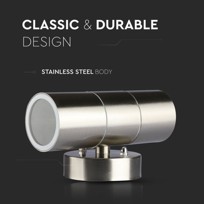 V-TAC Lámpara de Pared Exterior - UP - Down - Accesorios de Pared - Soporte GU10 - IP44 - Acero Inoxidable-extra-5.webp