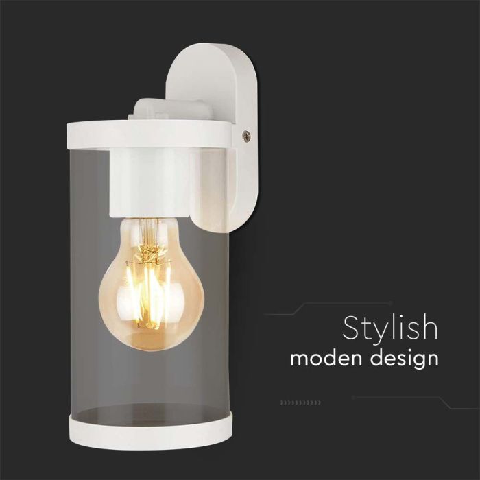 V-TAC Lámpara de Pared Exterior - UP - Down - Accesorios de Pared - Soporte E27 - IP44 - Blanco Mate-extra-4.webp