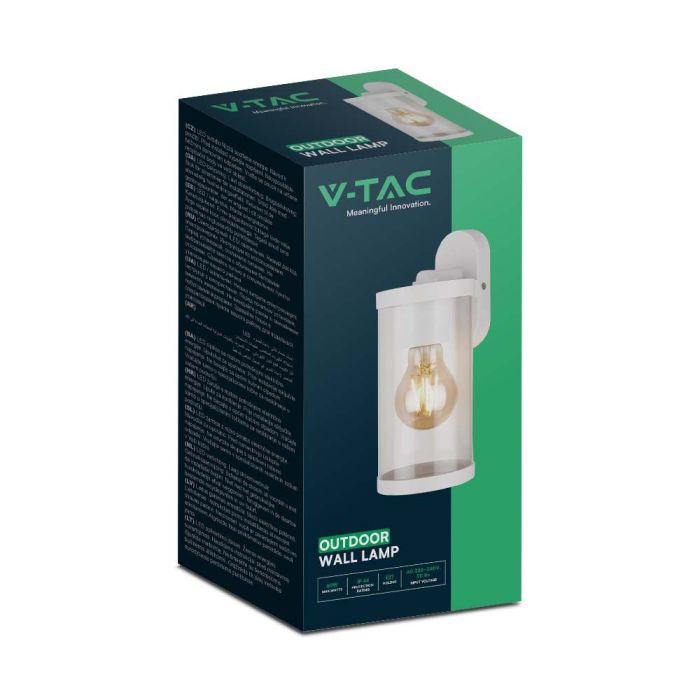 V-TAC Lámpara de Pared Exterior - UP - Down - Accesorios de Pared - Soporte E27 - IP44 - Blanco Mate-extra-6.webp