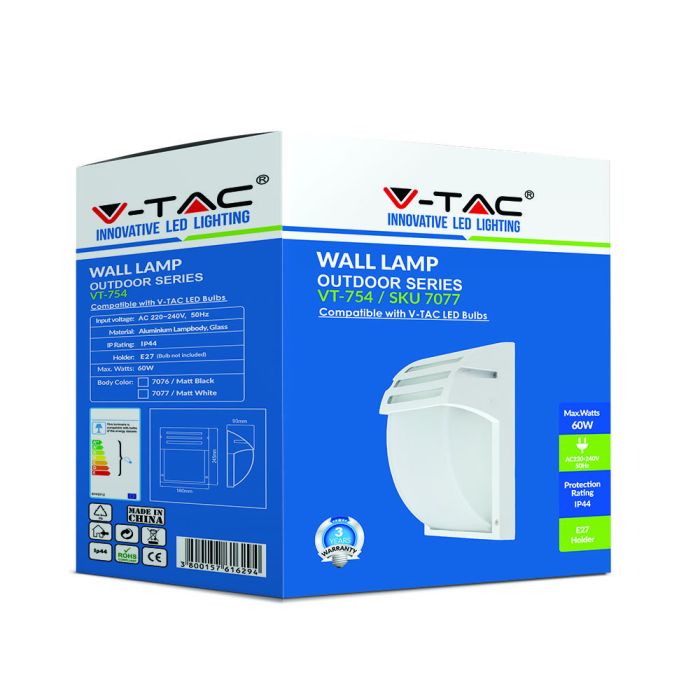 V-TAC Aplique Exterior - IP44 - Blanco Mate-extra-3.webp