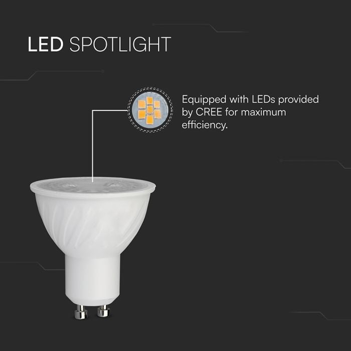 V-TAC LED Dicroica - GU10 - Lente 38° - IP20 - Blanco - 6W - 445 Lumens - 3000K-extra-3.webp