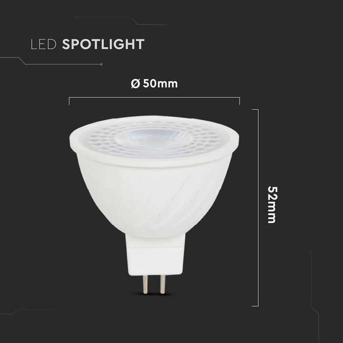 V-TAC LED Dicroica - MR16 - Lente 110° - IP20 - Blanco - 6W - 455 Lumens - 3000K-extra-2.webp
