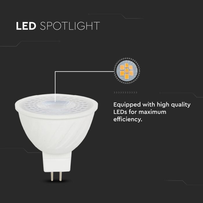 V-TAC LED Dicroica - MR16 - Lente 38° - IP20 - Blanco - 6W - 455 Lumens - 6500K-extra-3.webp