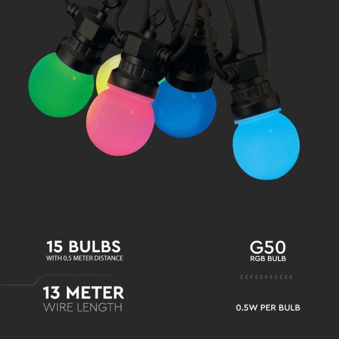 V-TAC Guirnalda - Bombilla LED - IP44 - 7.5W- 30 Lumens - RGB-extra-3.webp