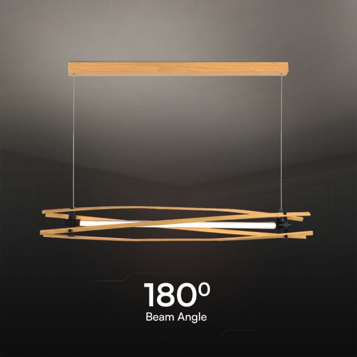 V-TAC Lámpara de techo de diseño - IP20 - Madera + Negro - 15W- 1600 Lumens - 3000K-extra-4.webp