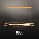 V-TAC Lámpara de techo de diseño - IP20 - Madera + Negro - 15W- 1600 Lumens - 3000K-extra-4.webp