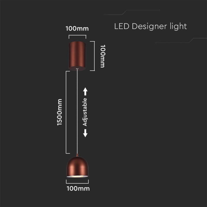 V-TAC Lámpara de Techo de Diseño - IP20 - Cuerpo Marrón - 8.5W- 850 Lumens - 3000K-extra-3.webp