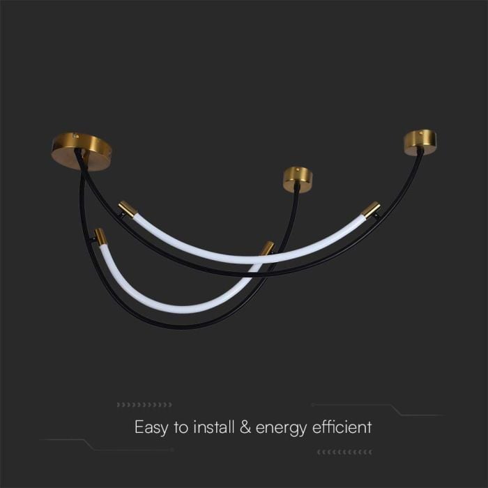 V-TAC Luz de Techo de Diseño - IP20 - Negro + Cuerpo de Latón - 20W - 2500 Lumens - 4000K-extra-4.webp