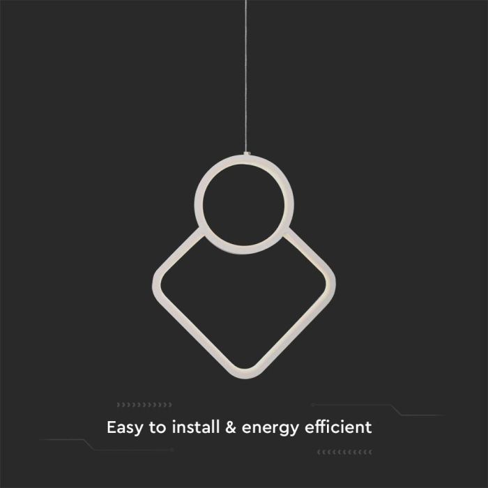 V-TAC Lámpara de Techo de Diseño - IP20 - Cuerpo Blanco - 12W - 1300 Lumens - 4000K-extra-4.webp