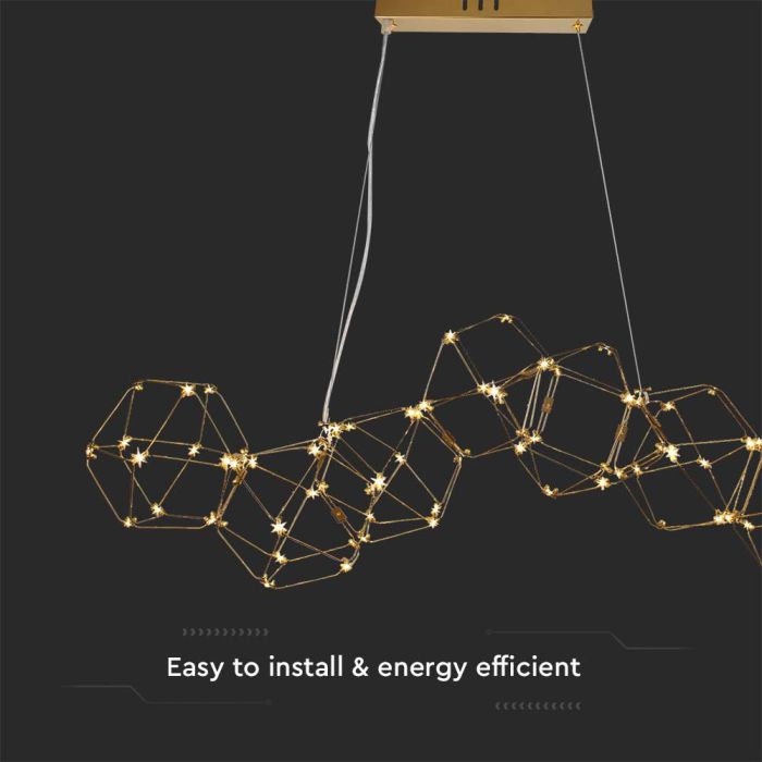 V-TAC Lámpara de Techo de Diseño - IP20 - Cuerpo Dorado - 28W- 2700 Lumens - 3000K-extra-4.webp