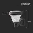 Aplique Solar V-TAC - IP44 - Negro - 0.8W- 75 Lumens - 3IN1-extra-3.webp