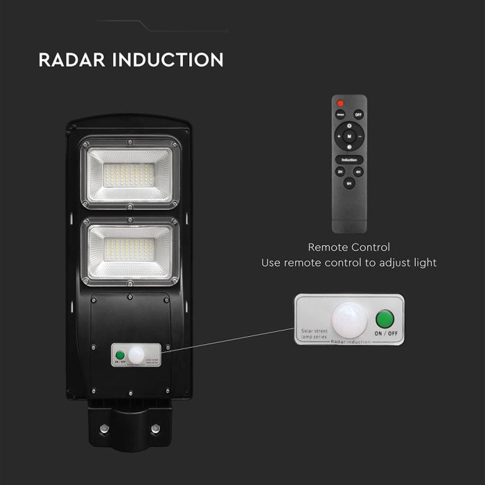 V-TAC Farola Solar - IP65 Impermeable - Negra - 1000 Lúmenes - 6000K-extra-9.webp