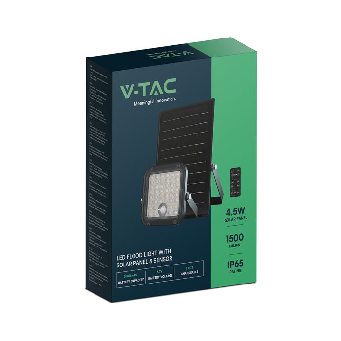 V-TAC Solar Cube Proyector - IP65 Waterproof - Negro - 1500 lúmenes - 4000K+6000K-extra-18.webp