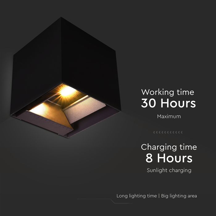 V-TAC Sensor Solar Luz de Pared - IP65 Impermeable - Negro - 9W- 800 Lumens - 3IN1-extra-9.webp