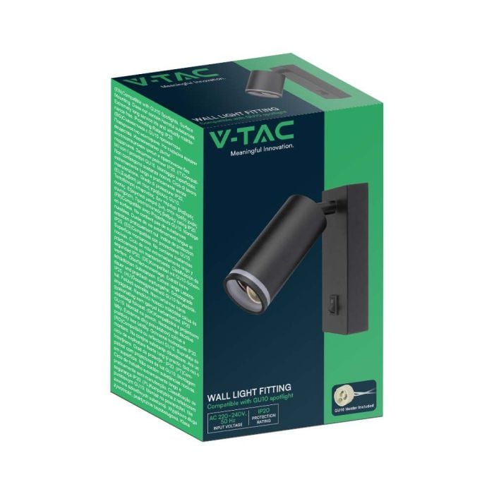 V-TAC LED Dicroica - Apliques de pared - GU10 - IP20 - Negro-extra-6.webp