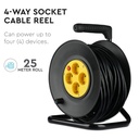 V-TAC Cable alargador resistente - IP20 - Amarillo y negro - 25m de cable-extra-1.webp
